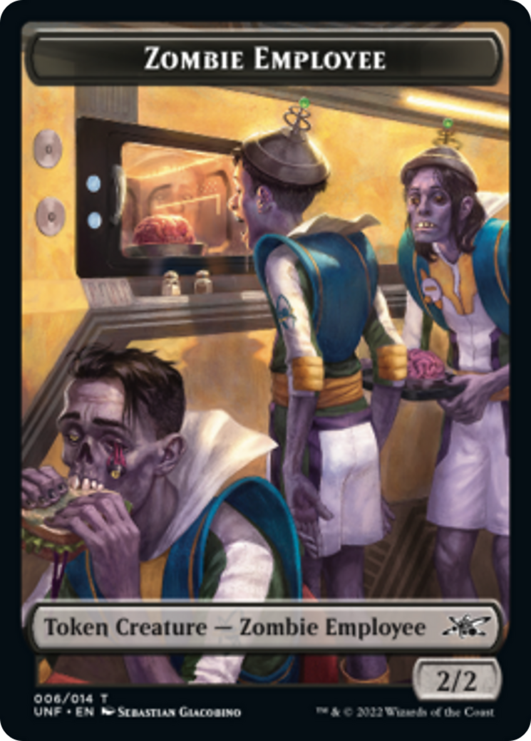 Zombie Employee // Storm Crow Double-Sided Token [Unfinity Tokens] | Game Master's Emporium (The New GME)