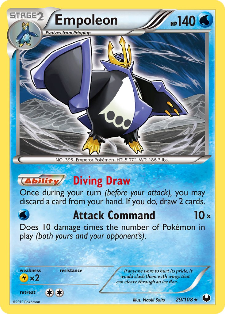 Empoleon (29/108) (Battle Arena Deck Exclusive) (Theme Deck Exclusive) [Black & White: Dark Explorers] | Game Master's Emporium (The New GME)