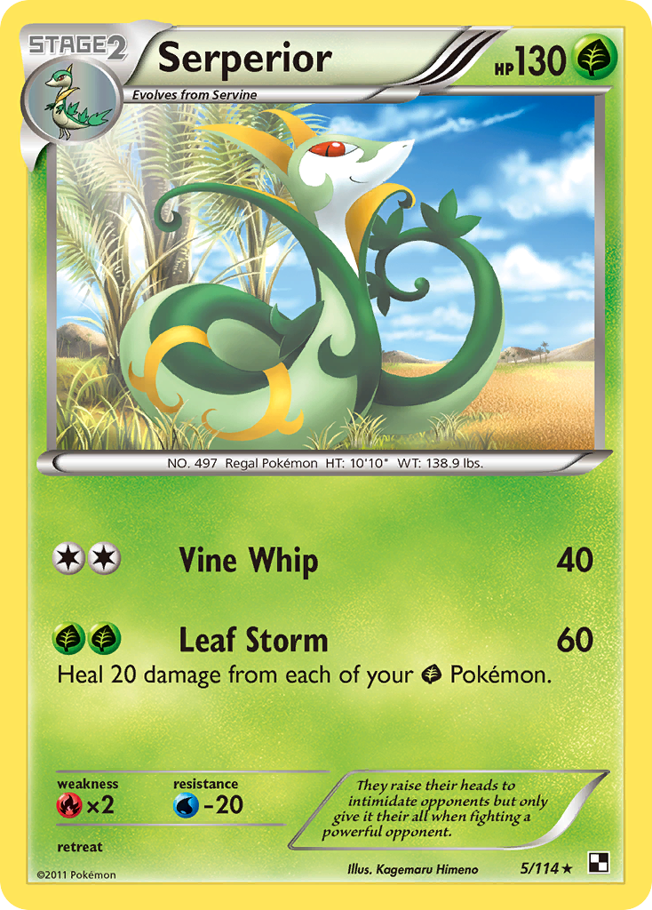 Serperior (5/114) (Green Tornado) (Theme Deck Exclusive) [Black & White: Base Set] | Game Master's Emporium (The New GME)