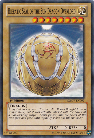 Hieratic Seal of the Sun Dragon Overlord [GAOV-EN002] Common | Game Master's Emporium (The New GME)