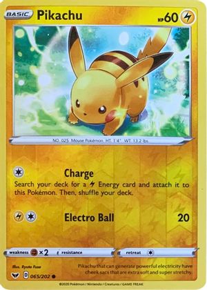 Pikachu (065/202) (Reverse Cosmos Holo) [Sword & Shield: Base Set] | Game Master's Emporium (The New GME)