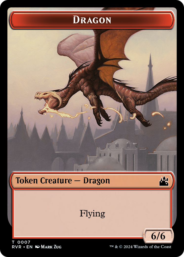 Spirit (0018) // Dragon Double-Sided Token [Ravnica Remastered Tokens] | Game Master's Emporium (The New GME)