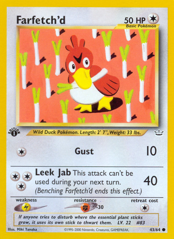 Farfetch'd (43/64) [Neo Revelation 1st Edition] | Game Master's Emporium (The New GME)