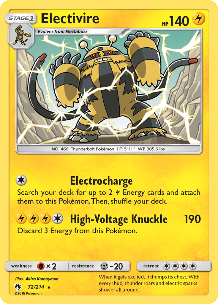 Electivire (72/214) [Sun & Moon: Lost Thunder] | Game Master's Emporium (The New GME)