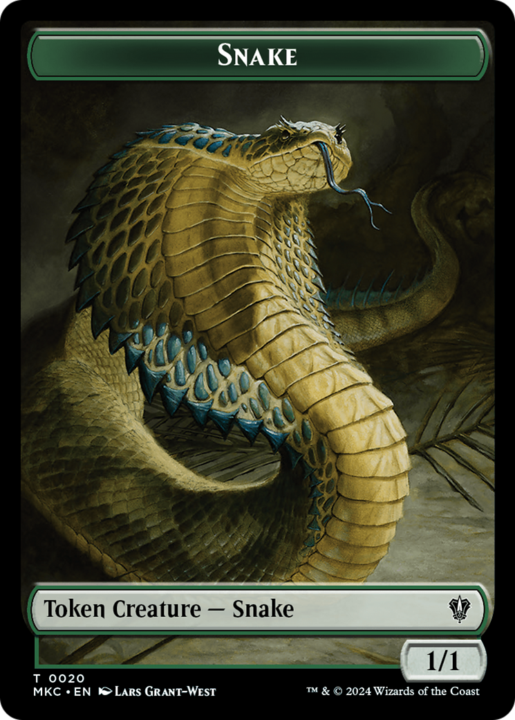 Snake // Morph Double-Sided Token [Murders at Karlov Manor Commander Tokens] | Game Master's Emporium (The New GME)