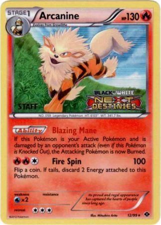 Arcanine (12/99) (Staff Prerelease Promo) [Black & White: Black Star Promos] | Game Master's Emporium (The New GME)