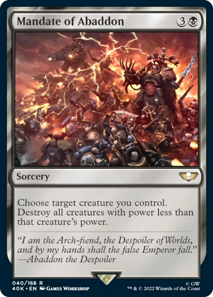 Mandate of Abaddon (Surge Foil) [Warhammer 40,000] | Game Master's Emporium (The New GME)