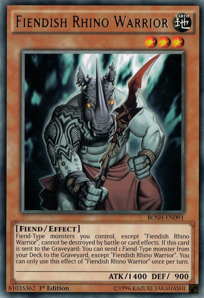 Fiendish Rhino Warrior [BOSH-EN091] Rare | Game Master's Emporium (The New GME)