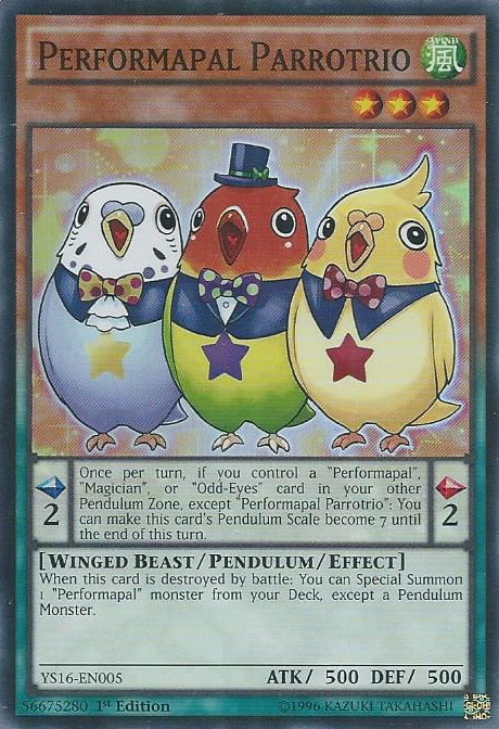 Performapal Parrotrio [YS16-EN005] Super Rare | Game Master's Emporium (The New GME)