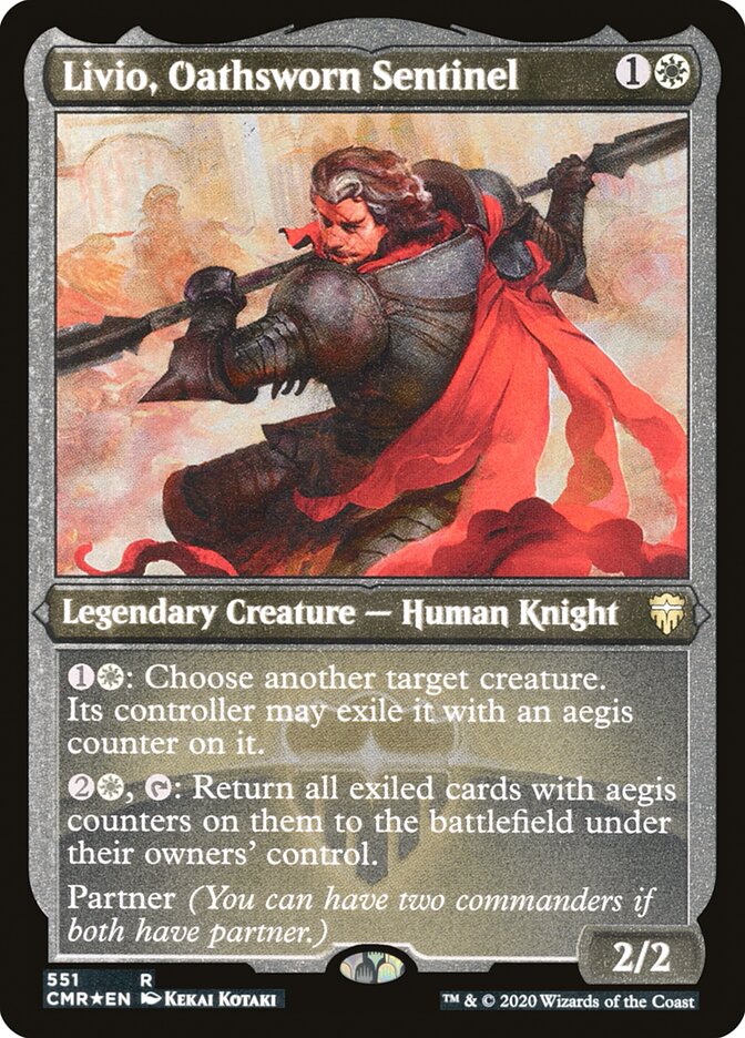 Livio, Oathsworn Sentinel (Etched) [Commander Legends] | Game Master's Emporium (The New GME)