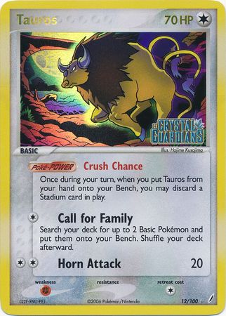 Tauros (12/100) (Stamped) [EX: Crystal Guardians] | Game Master's Emporium (The New GME)