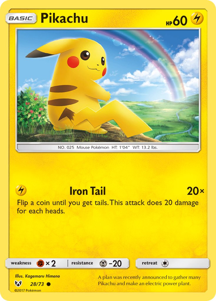 Pikachu (28/73) (Lets Play, Pikachu Cracked Ice Holo) (Theme Deck Exclusives) [Sun & Moon: Shining Legends] | Game Master's Emporium (The New GME)