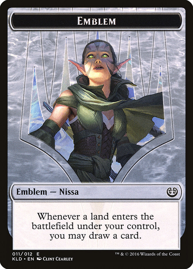 Nissa, Vital Force Emblem [Kaladesh Tokens] | Game Master's Emporium (The New GME)