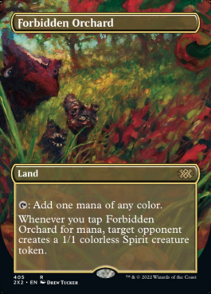 Forbidden Orchard (Borderless Alternate Art) [Double Masters 2022] | Game Master's Emporium (The New GME)