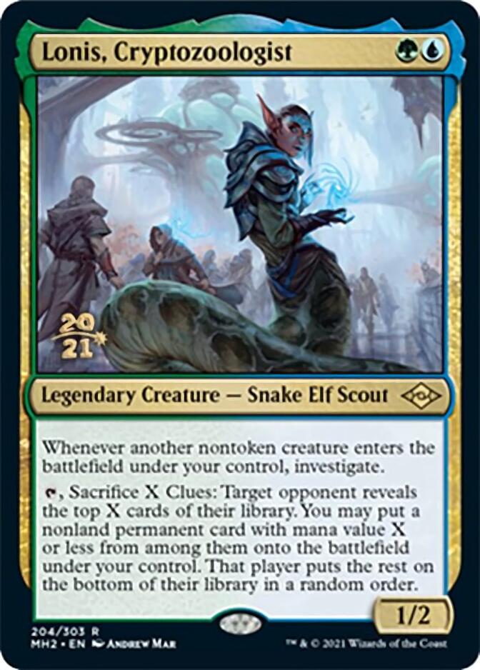 Lonis, Cryptozoologist [Modern Horizons 2 Prerelease Promos] | Game Master's Emporium (The New GME)