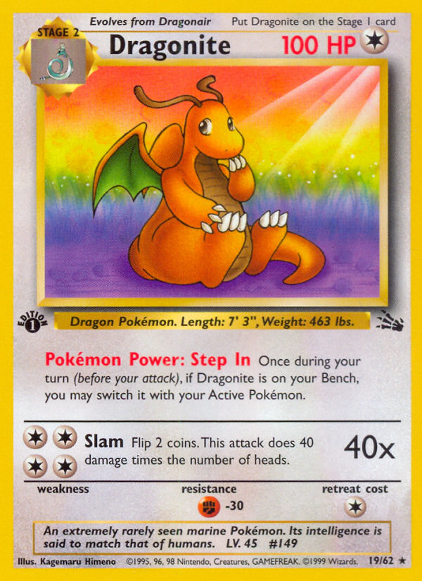 Dragonite (19/62) [Fossil 1st Edition] | Game Master's Emporium (The New GME)