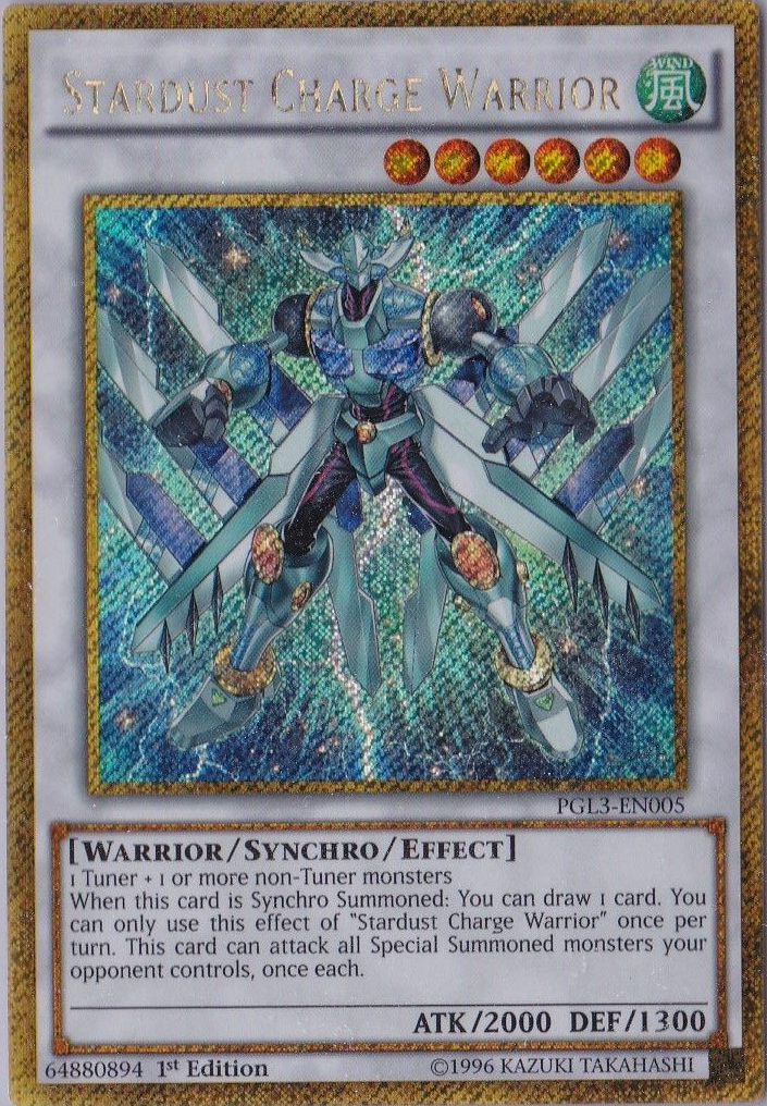 Stardust Charge Warrior [PGL3-EN005] Gold Secret Rare | Game Master's Emporium (The New GME)