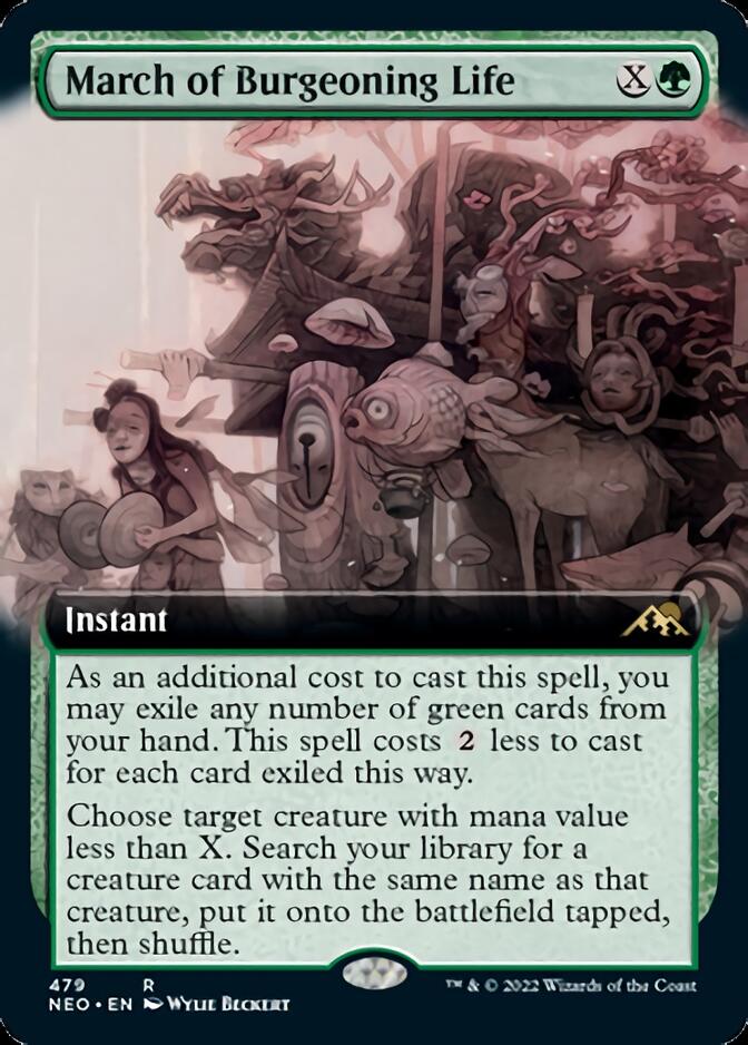 March of Burgeoning Life (Extended Art) [Kamigawa: Neon Dynasty] | Game Master's Emporium (The New GME)