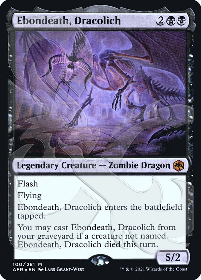 Ebondeath, Dracolich (Ampersand Promo) [Dungeons & Dragons: Adventures in the Forgotten Realms Promos] | Game Master's Emporium (The New GME)