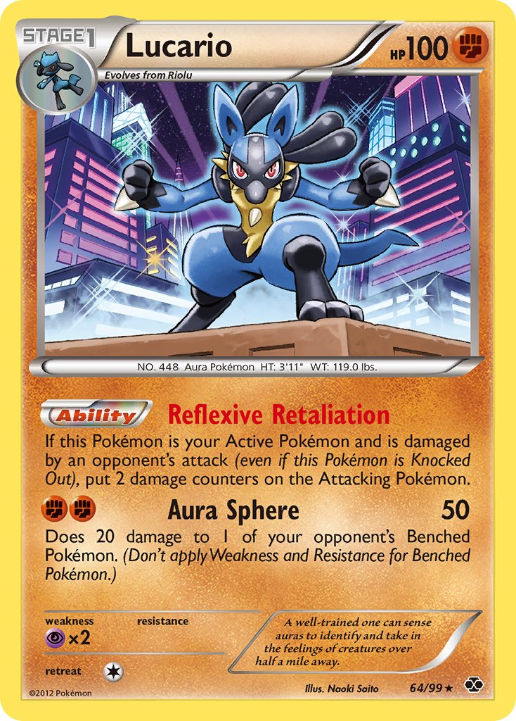 Lucario (64/99) (Cosmos Holo) (Blister Exclusive) [Black & White: Next Destinies] | Game Master's Emporium (The New GME)