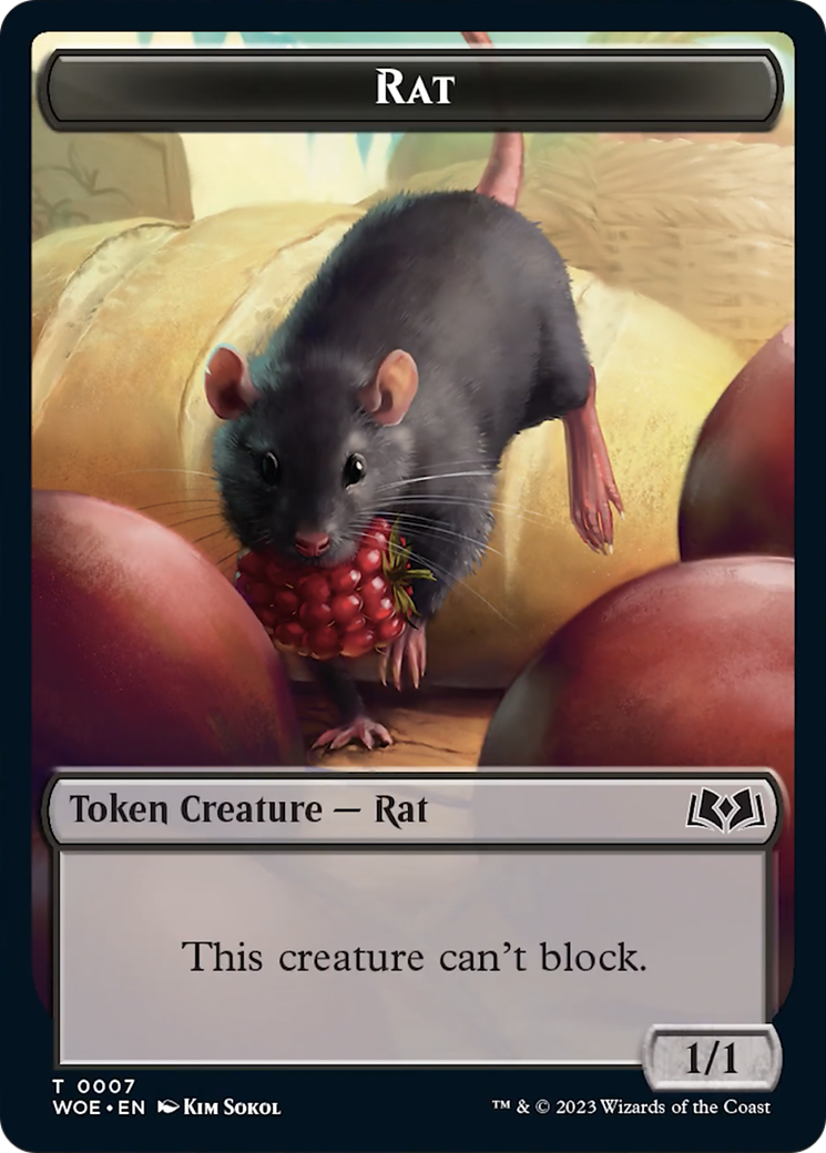 Rat // Food (0012) Double-Sided Token [Wilds of Eldraine Tokens] | Game Master's Emporium (The New GME)