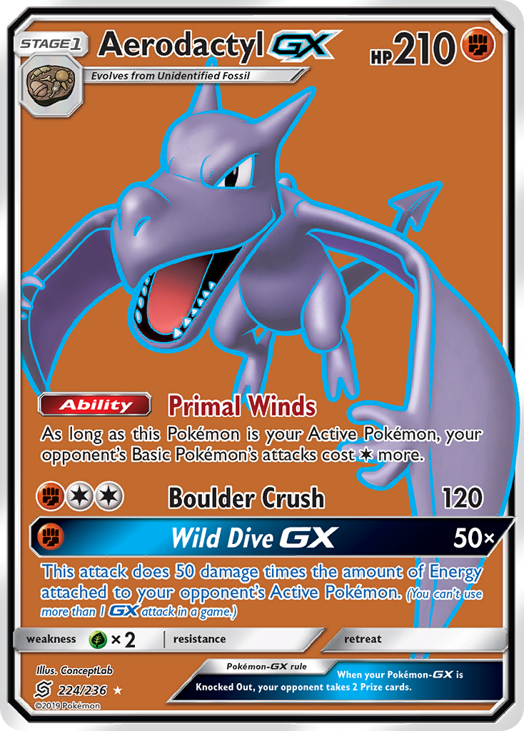Aerodactyl GX (224/236) [Sun & Moon: Unified Minds] | Game Master's Emporium (The New GME)