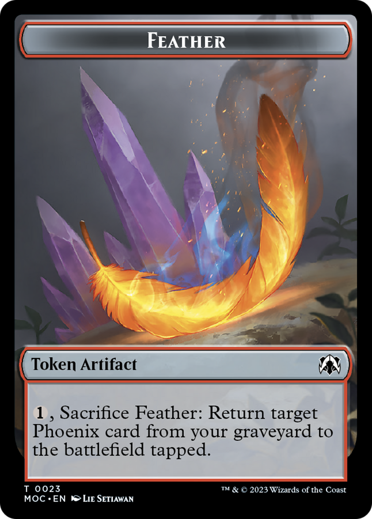 Feather // Servo Double-Sided Token [March of the Machine Commander Tokens] | Game Master's Emporium (The New GME)