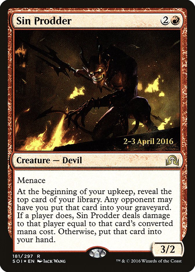 Sin Prodder [Shadows over Innistrad Prerelease Promos] | Game Master's Emporium (The New GME)