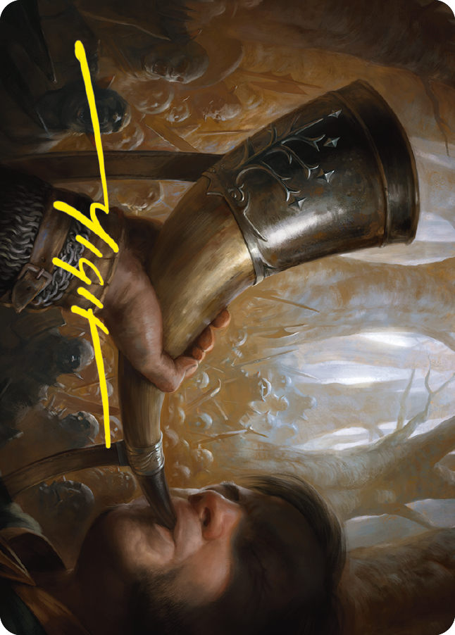 Horn of Gondor Art Card (Gold-Stamped Signature) [The Lord of the Rings: Tales of Middle-earth Art Series] | Game Master's Emporium (The New GME)