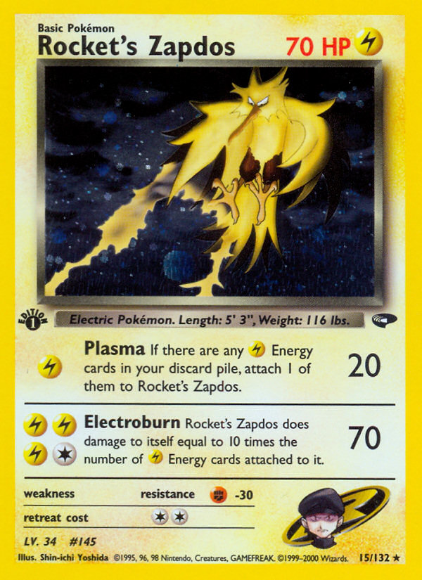 Rocket's Zapdos (15/132) [Gym Challenge 1st Edition] | Game Master's Emporium (The New GME)