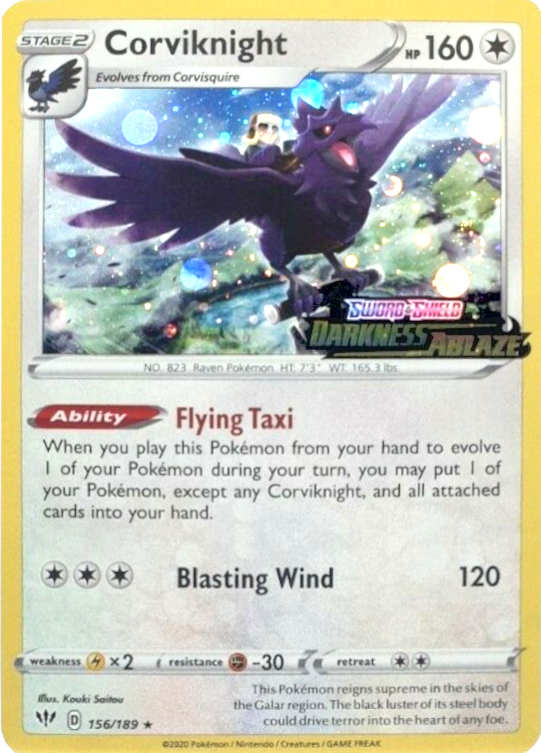 Corviknight (156/189) (Cosmos Holo) [Sword & Shield: Darkness Ablaze] | Game Master's Emporium (The New GME)