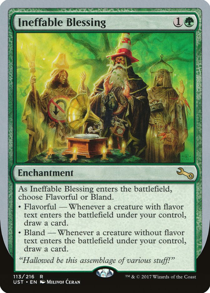 Ineffable Blessing ("choose Flavorful or Bland") [Unstable] | Game Master's Emporium (The New GME)