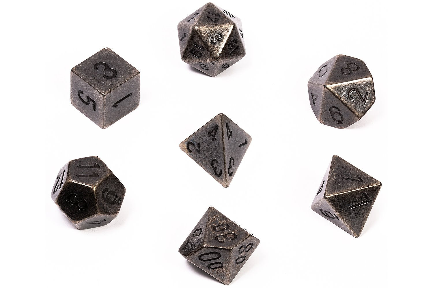 Solid Dark Metal Poly 7 Dice Set | Game Master's Emporium (The New GME)