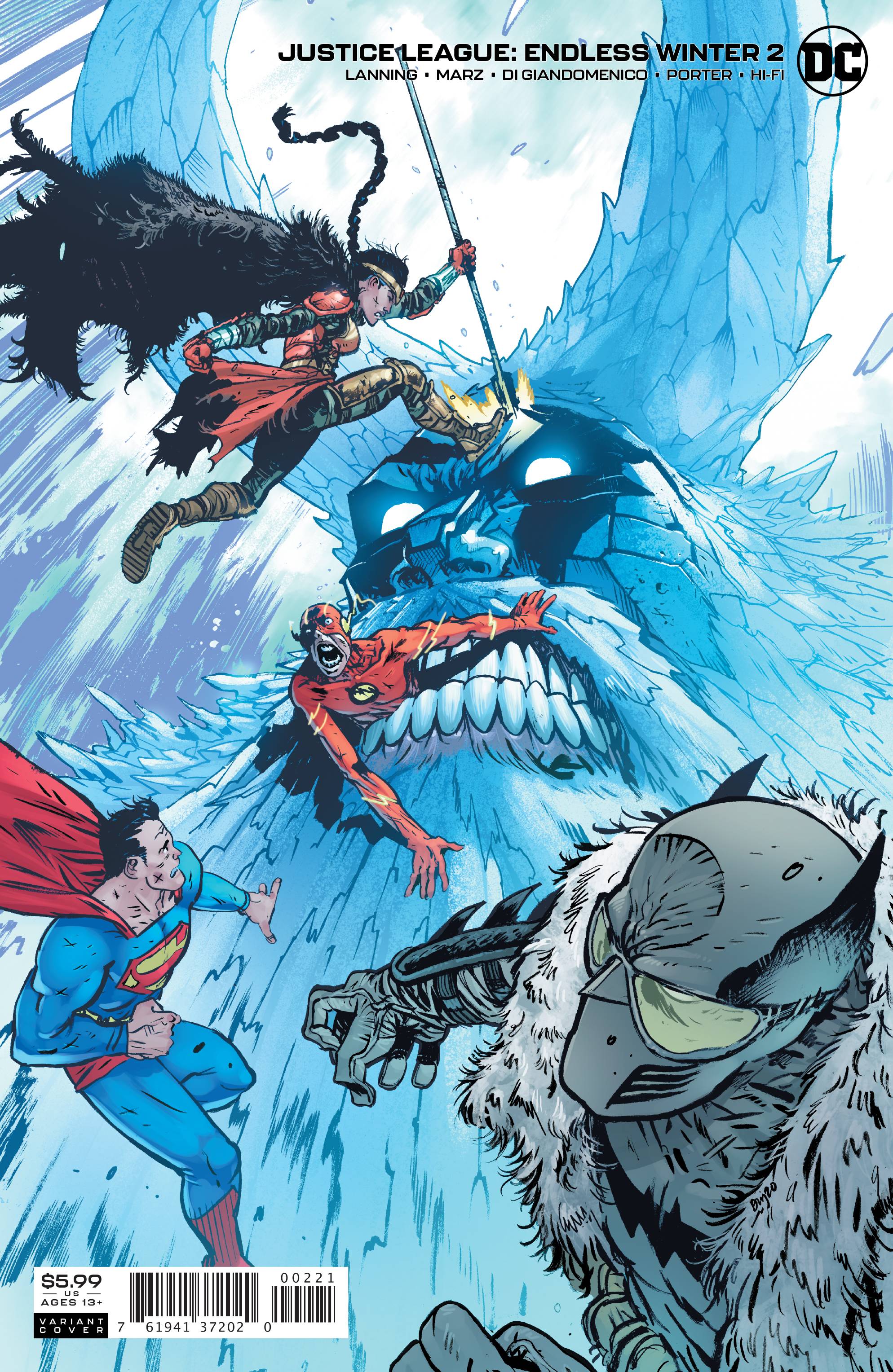 JUSTICE LEAGUE ENDLESS WINTER #2 CARD STOCK VAR ED | Game Master's Emporium (The New GME)