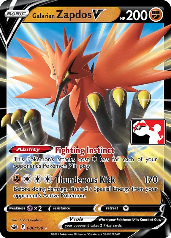 Galarian Zapdos V (080/198) [Prize Pack Series One] | Game Master's Emporium (The New GME)