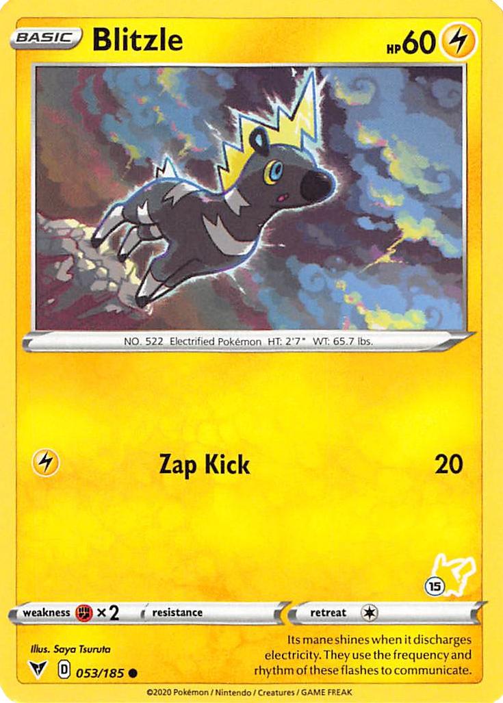 Blitzle (053/185) (Pikachu Stamp #15) [Battle Academy 2022] | Game Master's Emporium (The New GME)