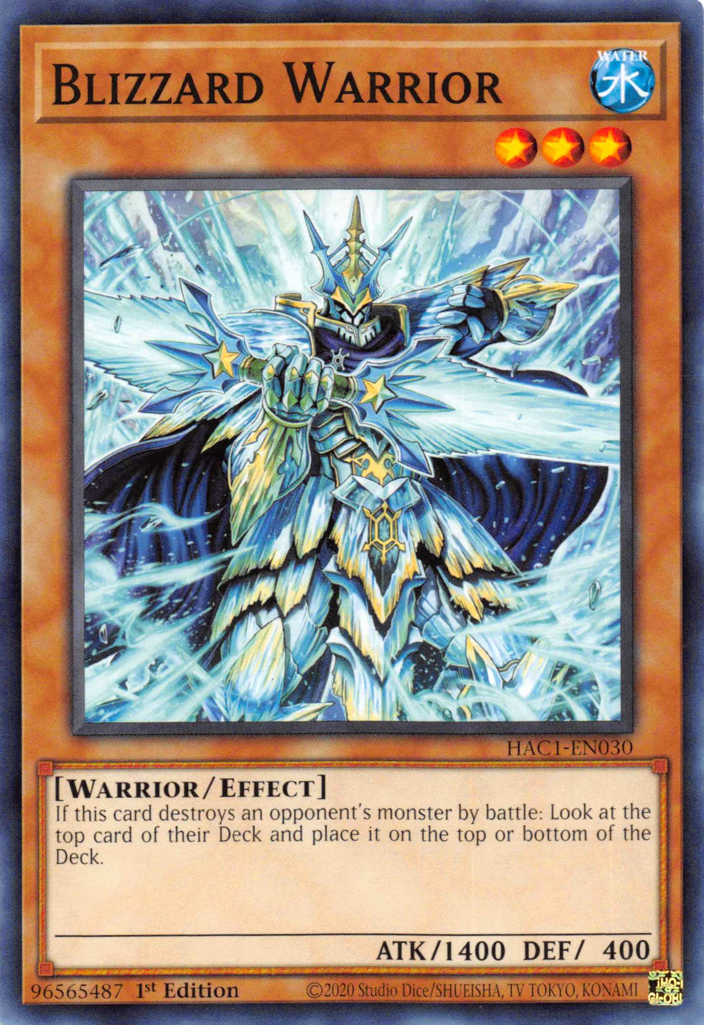 Blizzard Warrior (Duel Terminal) [HAC1-EN030] Parallel Rare | Game Master's Emporium (The New GME)