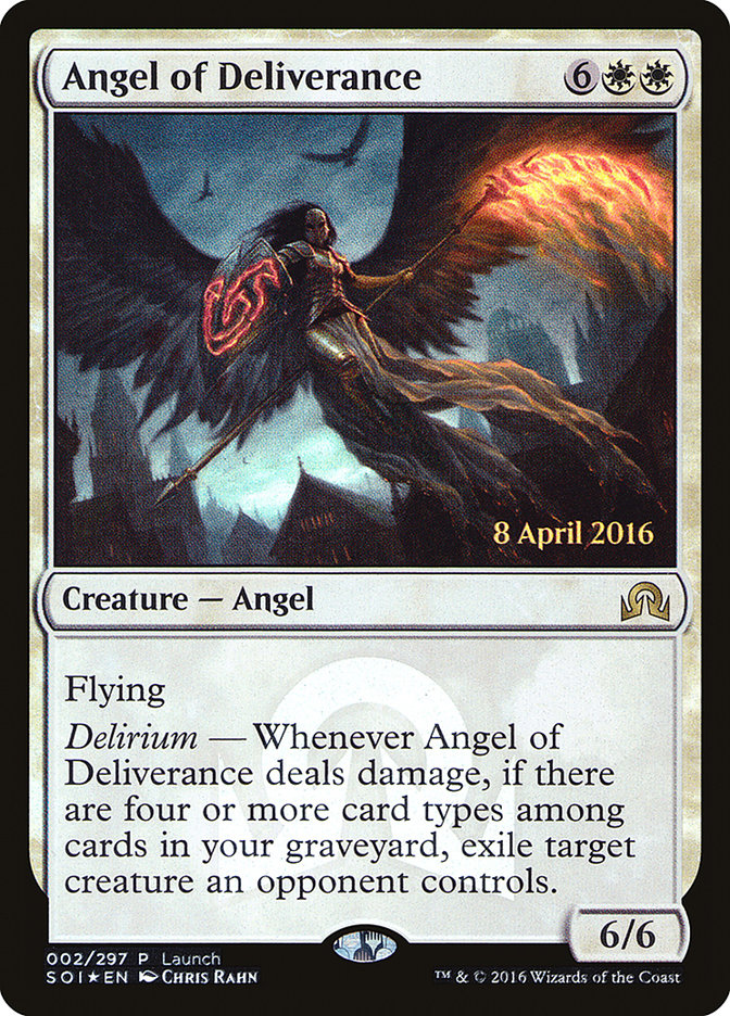 Angel of Deliverance (Launch) [Shadows over Innistrad Promos] | Game Master's Emporium (The New GME)