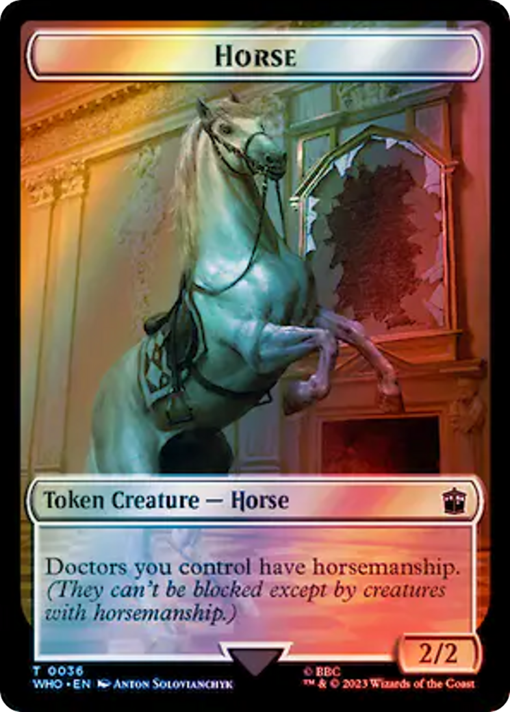 Horse // Alien Salamander Double-Sided Token (Surge Foil) [Doctor Who Tokens] | Game Master's Emporium (The New GME)