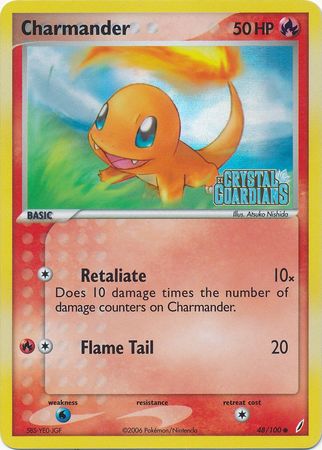 Charmander (48/100) (Stamped) [EX: Crystal Guardians] | Game Master's Emporium (The New GME)