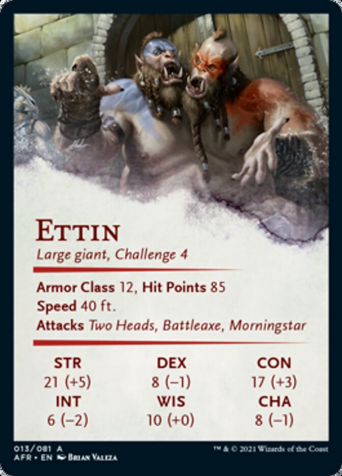 Ettin Art Card (Gold-Stamped Signature) [Dungeons & Dragons: Adventures in the Forgotten Realms Art Series] | Game Master's Emporium (The New GME)