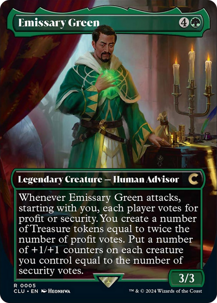 Emissary Green (Borderless) [Ravnica: Clue Edition] | Game Master's Emporium (The New GME)