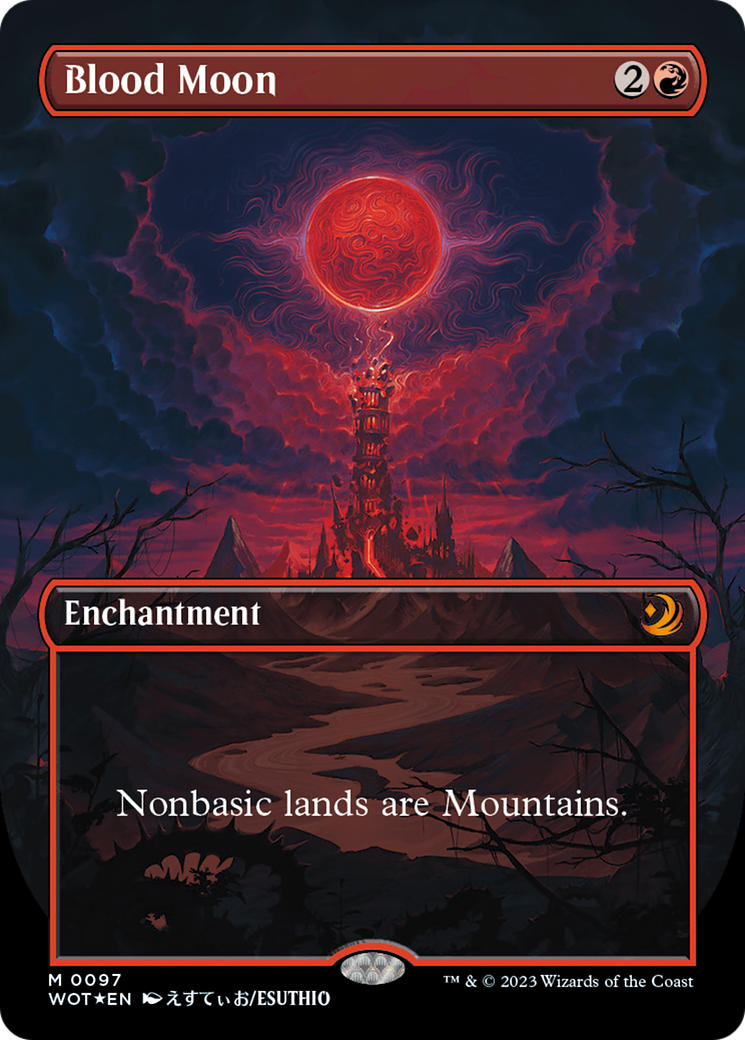 Blood Moon (Anime Borderless) (Confetti Foil) [Wilds of Eldraine: Enchanting Tales] | Game Master's Emporium (The New GME)