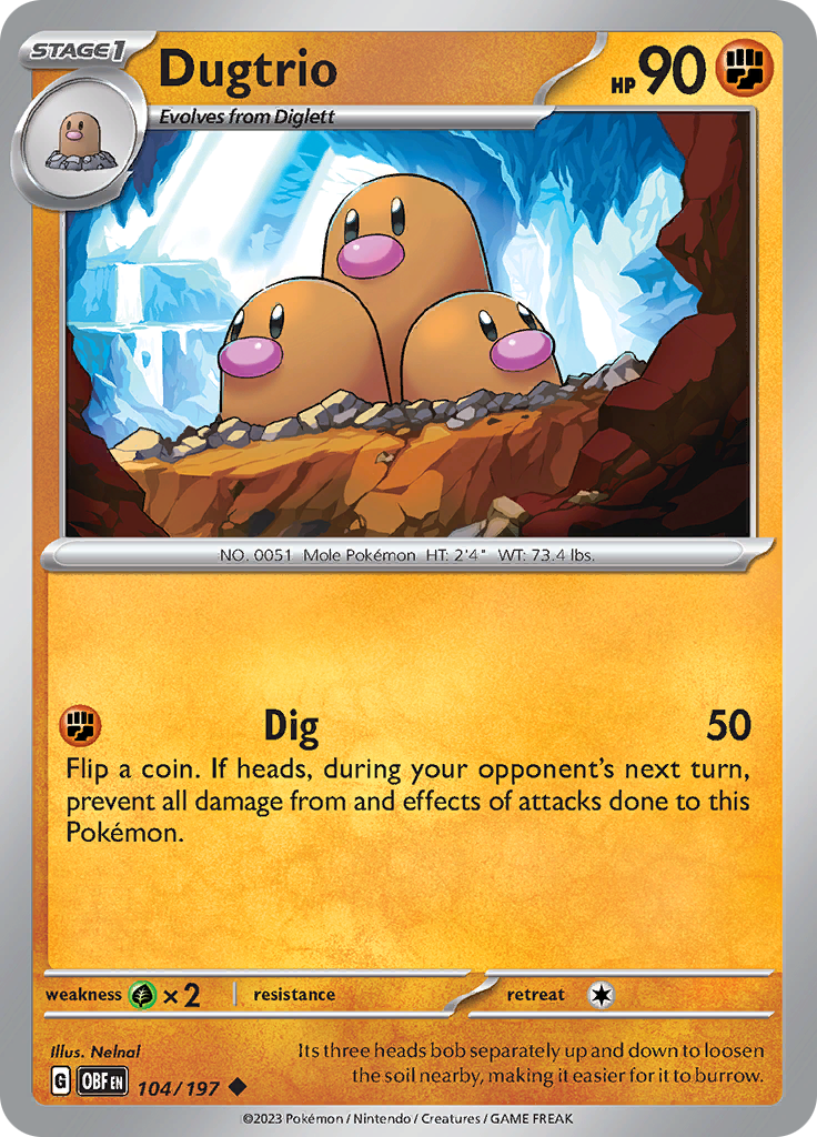 Dugtrio (104/197) [Scarlet & Violet: Obsidian Flames] | Game Master's Emporium (The New GME)