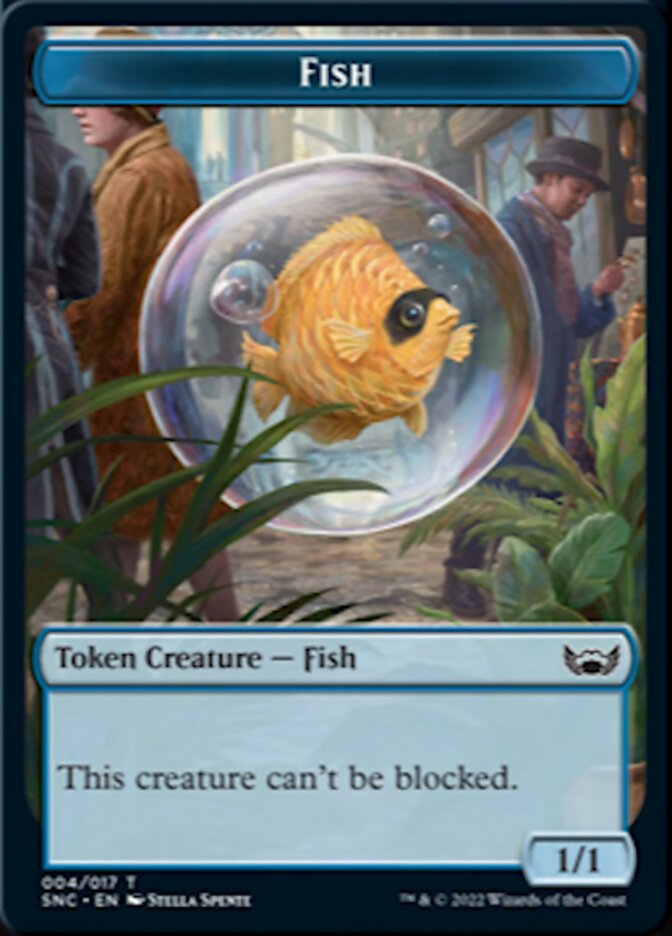 Fish // Spirit Double-Sided Token [Streets of New Capenna Tokens] | Game Master's Emporium (The New GME)