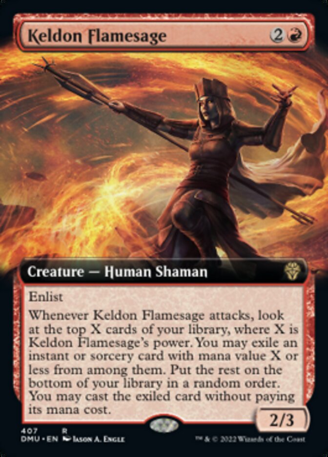 Keldon Flamesage (Extended Art) [Dominaria United] | Game Master's Emporium (The New GME)