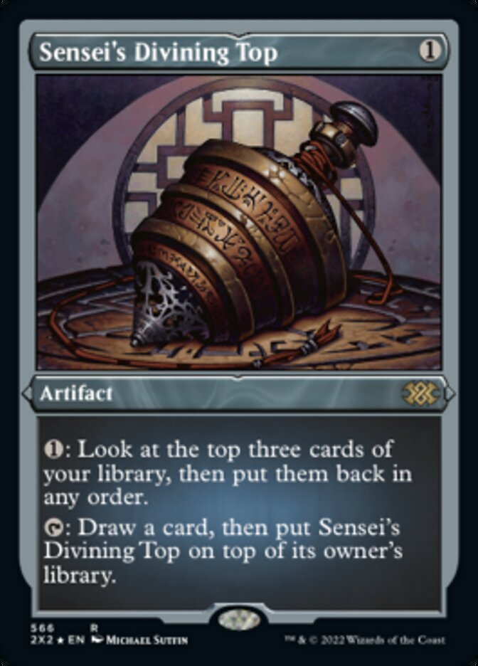 Sensei's Divining Top (Foil Etched) [Double Masters 2022] | Game Master's Emporium (The New GME)