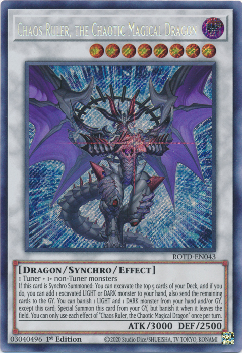 Chaos Ruler, the Chaotic Magical Dragon [ROTD-EN043] Secret Rare | Game Master's Emporium (The New GME)