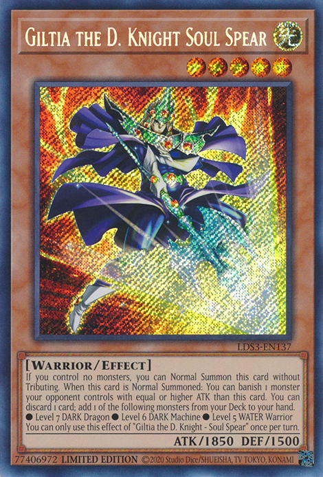 Giltia the D. Knight Soul Spear [LDS3-EN137] Secret Rare | Game Master's Emporium (The New GME)