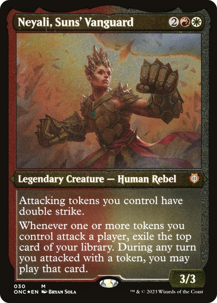 Neyali, Suns' Vanguard (Foil Etched) (Display Commander) [Phyrexia: All Will Be One Commander] | Game Master's Emporium (The New GME)